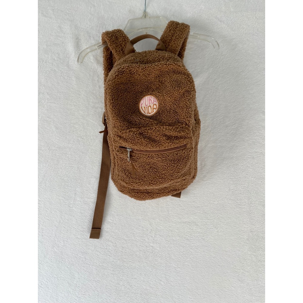 Pura Vida Womens Backpack Mini Brown Teddy Bear Soft Day Bag Accessory